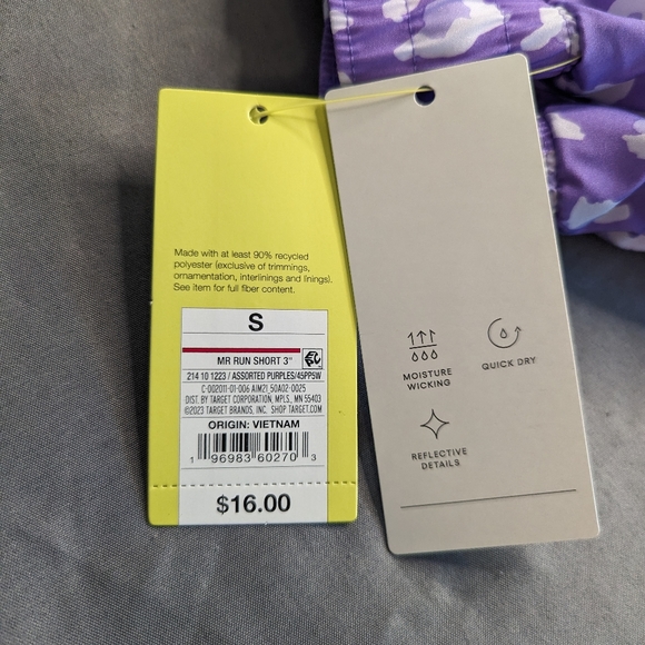 Women's All in Motion Purple Leopard Print Mid Rise Run Shorts - Picture 6 of 9